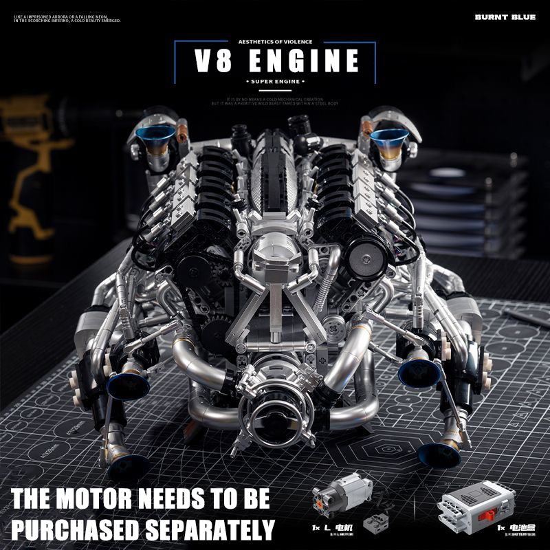Model Kit Engine - MOC Supercar V8 Комплект строительных блоков