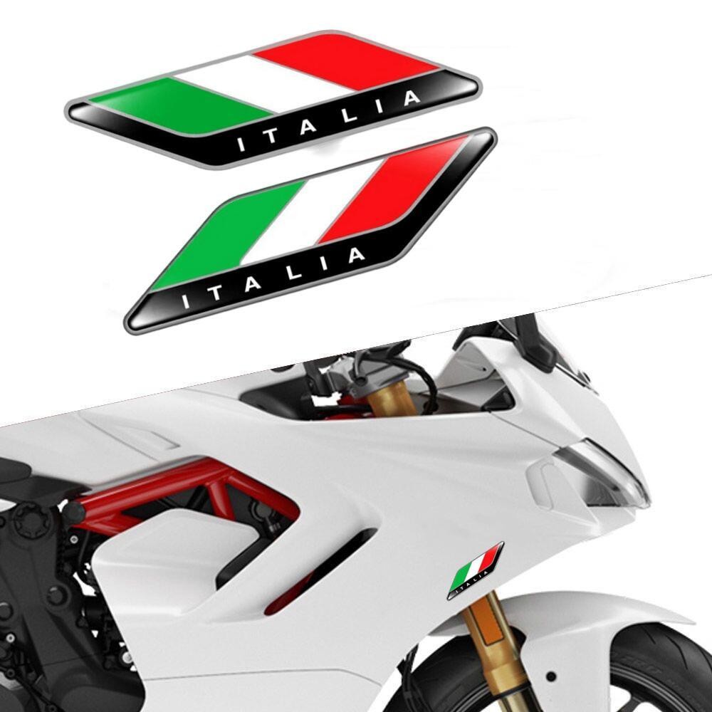 Model Kit Vespa - 2 шт./пара 3D-эмблемы-значки с трехцветным флагом